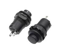 Bouton Poussoir Interrupteur à bouton-poussoir à réinitialisation automatique DS-428/427, 5/20/100 pièces, bouton rond autobloquant de 12 mm Interrupteur Bouton(Black,Self locking,5PCS)