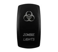 Bouton Poussoir Interrupteur Bouton Capuchon gravé au laser pour interrupteur à bascule de tableau de bord de voiture, bateau, yacht, bus, camping-car, accessoires automobiles(Zombie Lights)