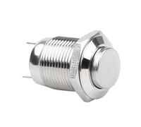 Bouton poussoir, interrupteur en métal auto-réinitialisable, étanche, multifonctionnel, bouton d'alimentation robuste pour automobile, atelier de machine et électronique domestique Argenté 12 mm