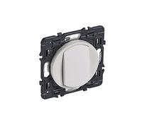 bouton poussoir legrand céliane avec support et enjoliveur blanc