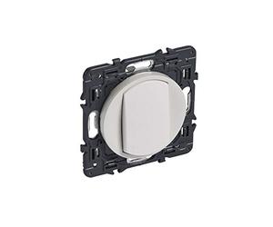 bouton poussoir legrand céliane avec support et enjoliveur blanc