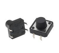 Bouton Poussoir Lot de 10 interrupteurs tactiles verticaux 12 x 12, micro-interrupteurs électroniques à réinitialisation automatique à 4 broches Verrouillage Autobloquant(K020f008-8.0mm)