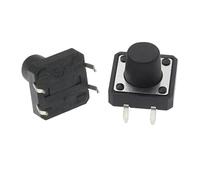 Bouton Poussoir Lot de 10 interrupteurs tactiles verticaux 12 x 12, micro-interrupteurs électroniques à réinitialisation automatique à 4 broches Verrouillage Autobloquant(K020h009-9.0mm)