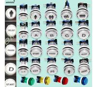 Bouton poussoir lumineux 5V 12V, 33mm, plastique transparent éclairé par Led pour pièce d'arcade, Joystick, jeu, retard zéro, pièces de bricolage, distributeur automatique 1p