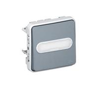 Legrand - Bouton poussoir lumineux 6A bascule inverseur saillie - Plexo - gris Gris G