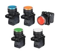 Bouton-poussoir lumineux étanche de 22MM, momentané avec LED intégrée NB5 XB5 AW33B1C, bouton de rappel à ressort de 22mm(3,2NO_GREEN_24V)