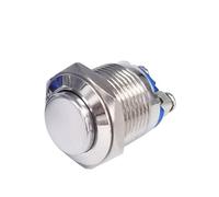 Bouton-poussoir métallique à réinitialisation momentanée, 16mm, étanche IP65, 1NO, haute/plate/forme, goupille à vis, pied de sonnette ronde(PIN FOOT_FLAT HEAD)