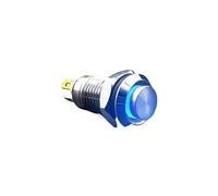 Bouton-poussoir métallique étanche à tête haute 1NO, lumière LED, autobloquant/réinitialisation, 3/6/12/24/220V, 8/10/12/16mm, placage en laiton nickelé