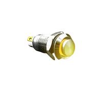 Bouton-poussoir métallique étanche à tête haute 1NO, lumière LED, autobloquant/réinitialisation, 3/6/12/24/220V, 8/10/12/16mm, placage en laiton nickelé