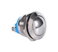 Bouton Poussoir Métallique étanche pour Voiture, 19mm, Interrupteur de Klaxon Rond 12V