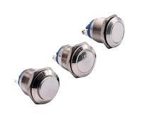 Bouton-poussoir métallique personnalisé de 19 mm, en acier inoxydable, 2 broches, 1NO, interrupteur marche/arrêt, momentané, tête plate ronde, borne à vis, 4 pièces(Flat Head Screw Pin)