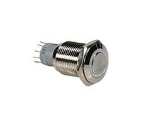 Bouton poussoir métallique rond spdt 1no 1nc anneau blanc