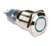 Bouton poussoir métallique rond spdt 1no 1nc anneau bleu G