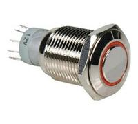 Bouton poussoir métallique rond spdt 1no 1nc anneau orange G