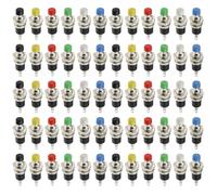 Bouton-poussoir momentané 60pcs, interrupteur de bouton PBS-110 125V et 250V avec 2 broches, microswitch de 7 mm pour la voiture, les bateaux et l'électronique