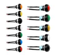 Bouton-poussoir momentané à réinitialisation automatique, 12mm, 5/20 pièces, bouton-poussoir marche/arrêt, 2 broches, petit rond avec câble métallique(Black Reset,5PCS)