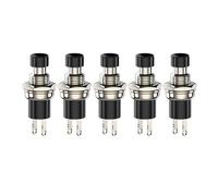 Bouton-poussoir momentané de réinitialisation, interrupteur sans verrouillage, 3 A, 220 V CA, SPST, bouton-poussoir miniature normalement ouvert (NO), couvercle noir, rouge, vert(Black-5pcs)