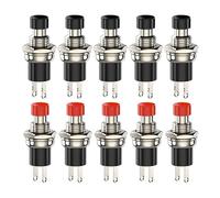 Bouton-poussoir momentané de réinitialisation, interrupteur sans verrouillage, 3 A, 220 V CA, SPST, bouton-poussoir miniature normalement ouvert (NO), couvercle noir, rouge, vert(Mix color-10pcs)