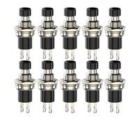Bouton-poussoir momentané de réinitialisation, interrupteur sans verrouillage, 3 A, 220 V CA, SPST, bouton-poussoir miniature normalement ouvert (NO), couvercle noir, rouge, vert(Black-10pcs)
