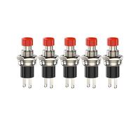 Bouton-poussoir momentané de réinitialisation, interrupteur sans verrouillage, 3 A, 220 V CA, SPST, bouton-poussoir miniature normalement ouvert (NO), couvercle noir, rouge, vert(Red-5pcs)