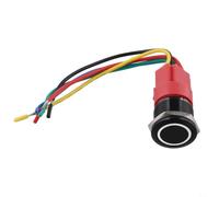Bouton poussoir momentané en métal 22 mm 12 V LED auto-réinitialisation marche/arrêt étanche IP67 pour tableau de bord projets de bricolage sensation tactile jaune blanc (blanc)