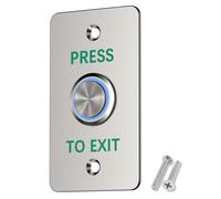 Bouton poussoir momentané pour sortie avec lumière LED pour contrôle d'accès, carillon de porte creux, ouvre-porte de garage, panneau en acier inoxydable, bouton de sortie NC/NO/COM/12 V/GND 6