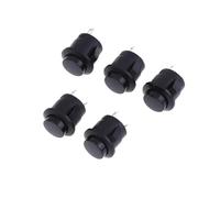 Bouton-poussoir momentané R13-507, 16mm, rond, 2 broches, marche-arrêt, auto-réinitialisation, montage sur panneau, for projets de bricolage, 5/10 pièces(Black 5pcs)