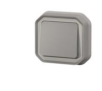 bouton poussoir - no - gris - encastré - legrand plexo 069820l