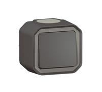 Poussoir NO complet saillie 10 A étanche - anthracite - Plexo LEGRAND