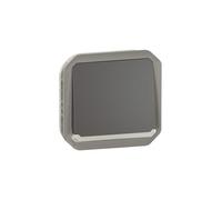 Poussoir NO lumineux avec voyant étanche Plexo 10A IP55 IK08 avec enjoliveur finition anthracite - 069813L - Legrand