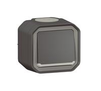 Bouton poussoir NO LUMINEUX avec voyant LEGRAND étanche Plexo Anthracite 10A IP55 IK08 livré complet pour fixation saillie