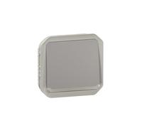 bouton poussoir - no - lumineux - gris - composable - legrand plexo 069542l