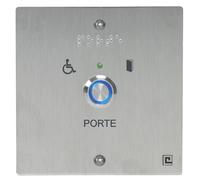 Bouton poussoir NO/NF sur plaque inox 80 x 80 mm loi PMR avec 2 vis anti-vandales HERACLES PL80NFLH