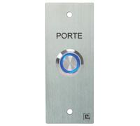 Bouton poussoir NO/NF sur plaque inox 40x100mm avec 2 vis anti-vandales - HERACLES - PL40NFL