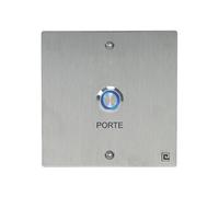 Bouton poussoir NO/NF sur plaque inox 80x80mm avec 2 vis anti-vandales - - PL80NFL