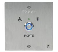 Bouton poussoir NO/NF sur plaque inox 80x80mm loi PMR avec 2 vis anti-vandales - HERACLES - PL80NFLH