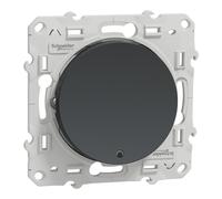Bouton-poussoir ODACE 10A à vis lumineux anthracite 0,15mA - SCHNEIDER ELECTRIC - S540276