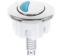 Bouton-poussoir Ovale pour Réservoir de Toilettes à Double Chasse | ABS Argenté, Barre Rotative Incluse, Compatible Couvercle de Citerne, Usage Hôtel et Location