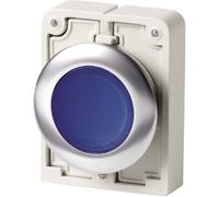 Bouton-poussoir plat, rond, chromé Eaton M30C-FDL-B 182940 bleu 1 pc(s)