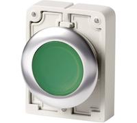 Bouton-poussoir plat, rond, chromé Eaton M30C-FDL-G 182927 vert 1 pc(s)