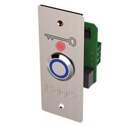 Bouton poussoir PMR lumineux bleu plaque large Sewosy PB19_BBL3-B12