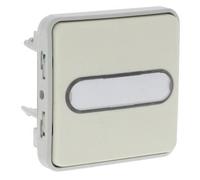 Bouton poussoir porte étiquette lumineux Plexo - LEGRAND - 69633 - Blanc - Composable - Extérieur