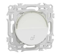 Bouton poussoir porte étiquette - Symbole carillon - Odace - S920246 - Schneider - Blanc craie