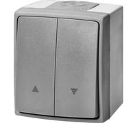 Bouton-poussoir pour stores en saillie IP55 I Borne à fiche I Verrouillage I All-in-One I gris-graphite