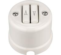 Bouton-poussoir pour stores vénitiens I QR1 en porcelaine, blanc