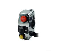 Bouton poussoir rétro de 22 mm en alliage d'aluminium pour klaxon, phare, clignotant, vélo tout-terrain (argenté)