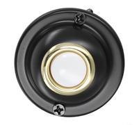 Bouton poussoir rond en métal avec lumière filaire, convient pour le remplacement de la porte d'entrée, étanche et conçu pour une utilisation en extérieur à long terme