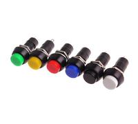Bouton poussoir rond en plastique, 2 broches, 12mm, PBS-11A, verrouillage automatique, PBS-11B, interrupteur momentané sans verrouillage, 3A, 150V, 10 pièces(Black,PBS-11B Momentary)