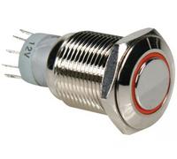 Interrupteur GENERIQUE Bouton poussoir métallique rond spdt 1no 1nc anneau orange