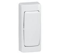 Bouton poussoir saillie troit complet blanc